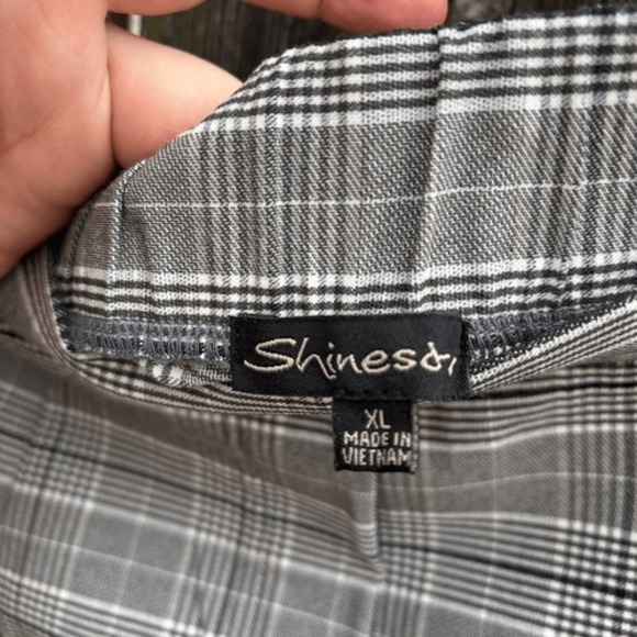 Shinestar‎ Gray Plaid Pull On Stretch Pants XL - Picture 3 of 4